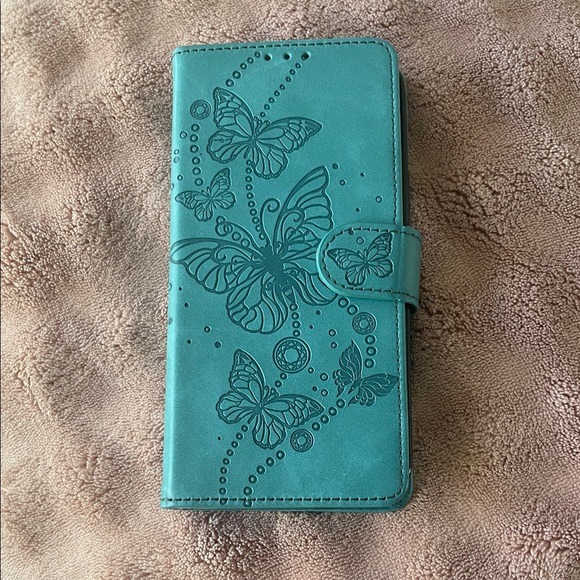 Other - Butterfly Embossed Teal Phone Wallet Case IPhone 12-
